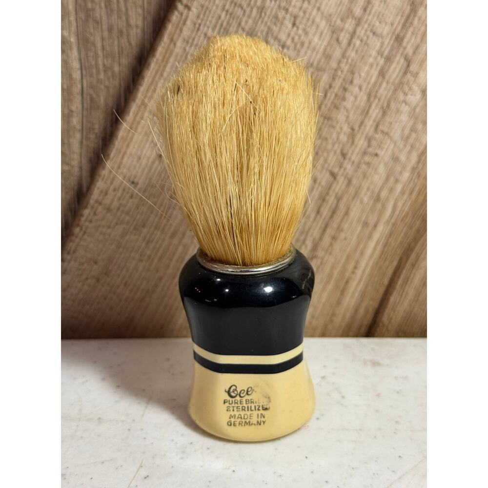 Vintage Ocean Purebristle Shaving Brush Made In Germany 20th Century Cream Black